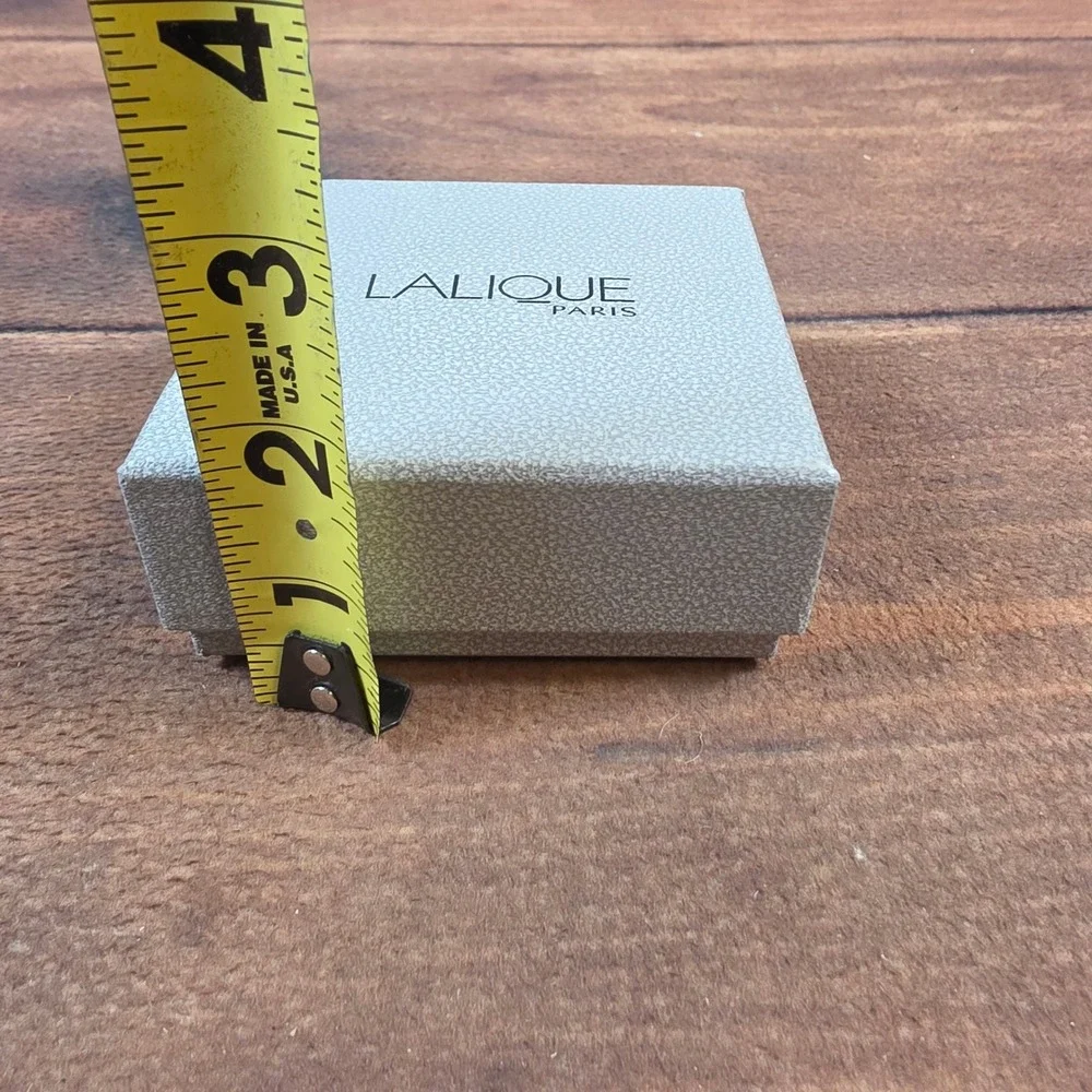 Lalique Jewelry Box Womens OS Grey Excellent Textured Logo Presentation Square